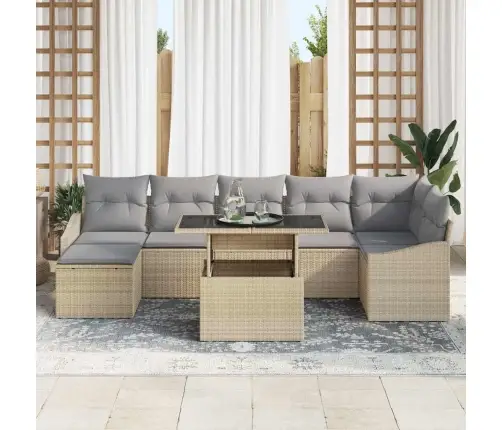 Aia Diivanikomplekt Padjaga 8 Pcs Beež Ja Heledhall