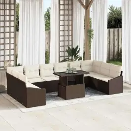Aia Diivanikomplekt 11 Pcs Pruun Ja Kreem 100 X 55 X 73 Cm