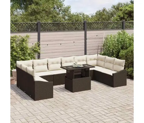 Aia Diivanikomplekt 11 Pcs Pruun Ja Kreem 100 X 55 X 73 Cm Aia Diivanikomplekt 11 Pcs Pruun Ja Kreem 100 X 55 X 73 Cm