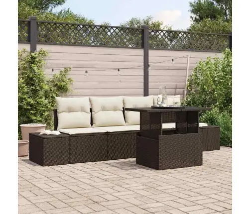 Aia Diivanikomplekt 5 Pcs Pruun Ja Kreem 100 X 55 X 73 Cm Aia Diivanikomplekt 5 Pcs Pruun Ja Kreem 100 X 55 X 73 Cm