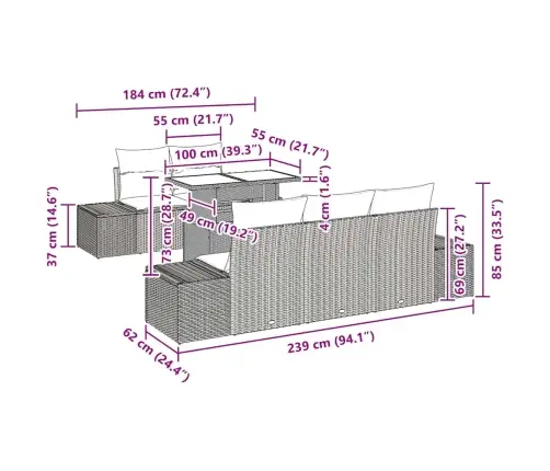 Aia Diivanikomplekt Padjaga Padjaga 6 Pcs Hall 100 X 55 X 73 Cm