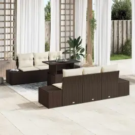 Aia Diivanikomplekt 7 Pcs Pruun Ja Kreem 100 X 55 X 73 Cm
