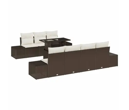 8 Gabalu Dārza Dīvānu Komplekts Ar Spilveniem Brūnā Poliratanā Vidaxl