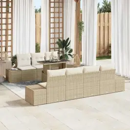 Dārza Dīvānu Komplekts 8 Pcs Bēšs Un Krēms 100 X 55 X 73 Cm Vidaxl