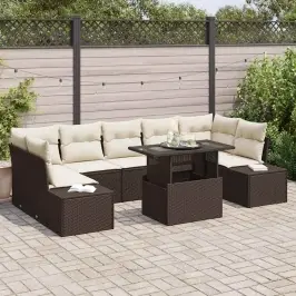 Aia Diivanikomplekt 8 Pcs Pruun Ja Kreem 100 X 55 X 73 Cm