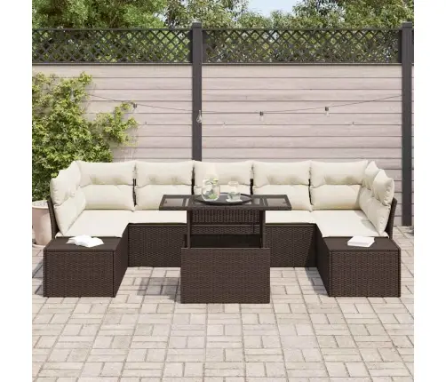 Aia Diivanikomplekt Padjaga 8 Pcs Pruun Ja Kreem