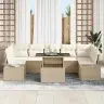 Dārza Dīvānu Komplekts 8 Pcs Bēšs Un Krēms 100 X 55 X 73 Cm Vidaxl