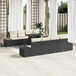 Aia Diivanikomplekt 7 Pcs Must Ja Kreem 100 X 55 X 73 Cm