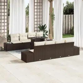 Dārza Dīvānu Komplekts 7 Pcs Brūns Un Krēma 100 X 55 X 73 Cm Vidaxl