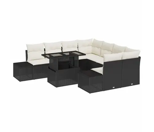 Aia Diivanikomplekt Padjaga Ladustamisega 9 Pcs Must Ja Kreem