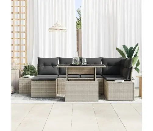 Aia Diivanikomplekt Ladustamisega 7 Pcs Helehall Polürooster