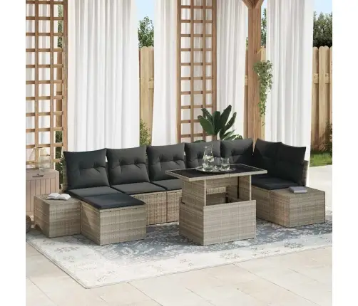 Aia Diivanikomplekt Ladustamisega 8 Pcs Helehall Polürooster