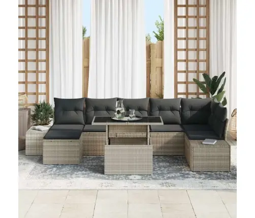 Aia Diivanikomplekt Ladustamisega 8 Pcs Helehall Polürooster