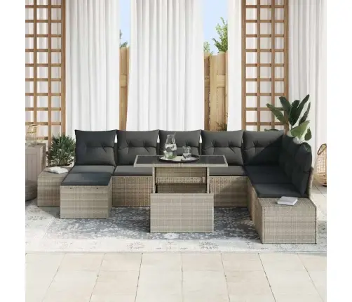 Aia Diivanikomplekt Ladustamisega 9 Pcs Helehall Polürooster