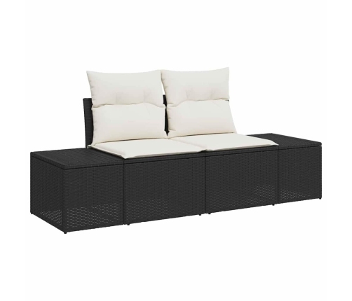 Sodo Sofų Rinkinys Su Saugykla 10 Pcs Juoda Poli Ratanas