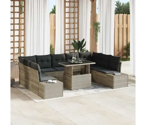 Aia Diivanikomplekt Ladustamisega 10 Pcs Helehall Polürooster