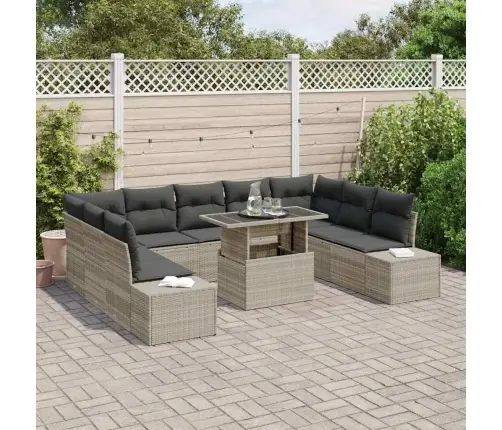 Aia Diivanikomplekt Ladustamisega 10 Pcs Helehall Polürooster