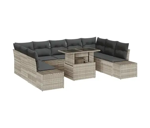 Aia Diivanikomplekt Ladustamisega 10 Pcs Helehall Polürooster