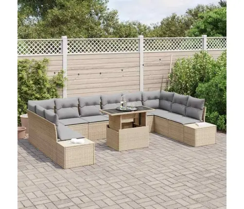 Aia Diivanikomplekt Ladustamisega 11 Pcs Beež Polürooster