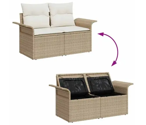 Aia Diivanikomplekt Ladustamisega 5 Pcs Beež Polürooster