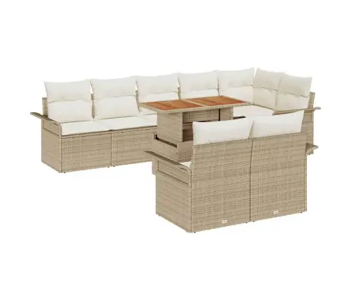 Aia Diivanikomplekt Ladustamisega 9 Pcs Beež Polürooster