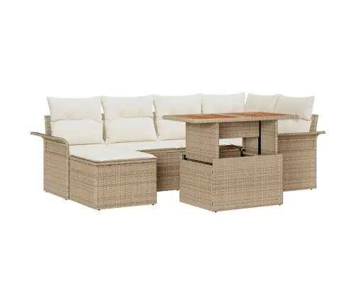 Aia Diivanikomplekt Ladustamisega 7 Pcs Beež Polürooster