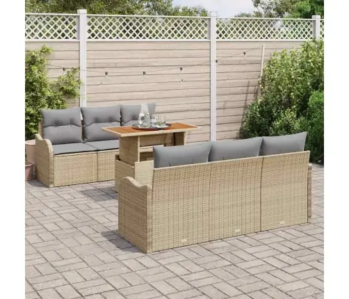 Aia Diivanikomplekt Ladustamisega 7 Pcs Beež Polürooster