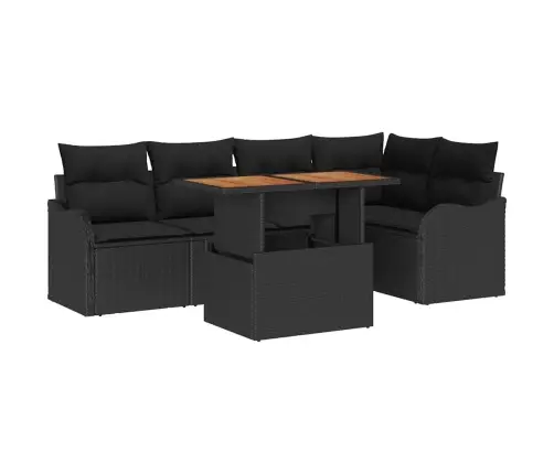 Aia Diivanikomplekt Ladustamisega 6 Pcs Must Polürooster