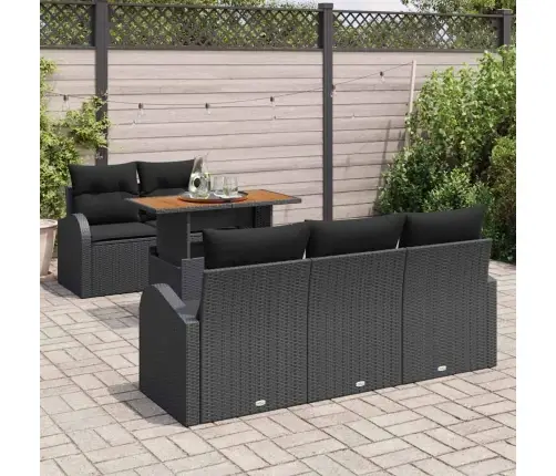 Aia Diivanikomplekt Ladustamisega 6 Pcs Must Polürooster