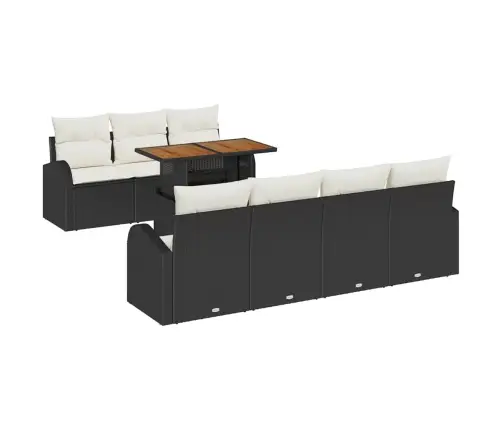 Aia Diivanikomplekt Ladustamisega 8 Pcs Must Polürooster