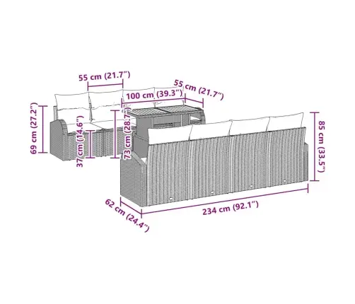 9 Gabalu Dārza Dīvānu Komplekts Ar Spilveniem Melnā Poli Rotangpalma Vidaxl 9 Gabalu Dārza Dīvānu Komplekts Ar Spilveniem Melnā Poli Rotangpalma Vidaxl