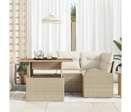 Aia Diivanikomplekt Ladustamisega 5 Pcs Beež Polürooster