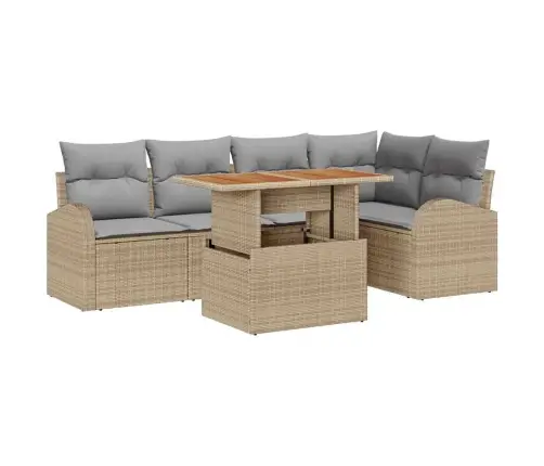 Aia Diivanikomplekt Ladustamisega 6 Pcs Beež Polürooster