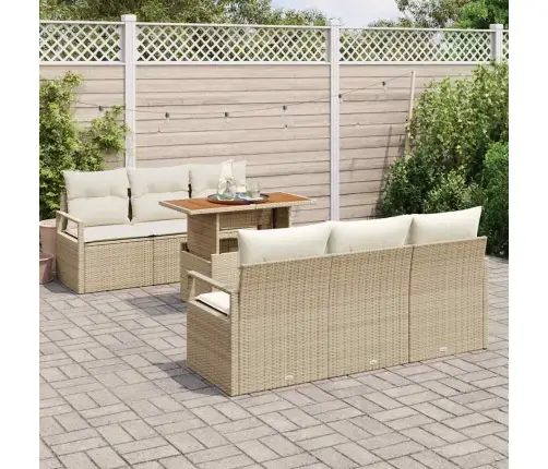 Aia Diivanikomplekt Ladustamisega 7 Pcs Beež Polürooster