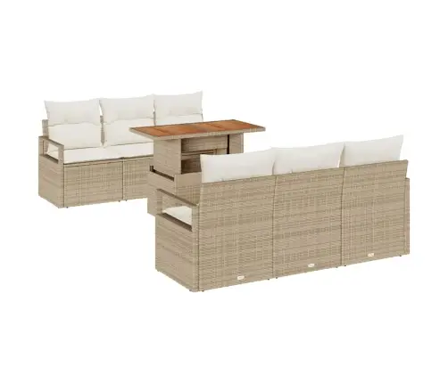 Aia Diivanikomplekt Ladustamisega 7 Pcs Beež Polürooster