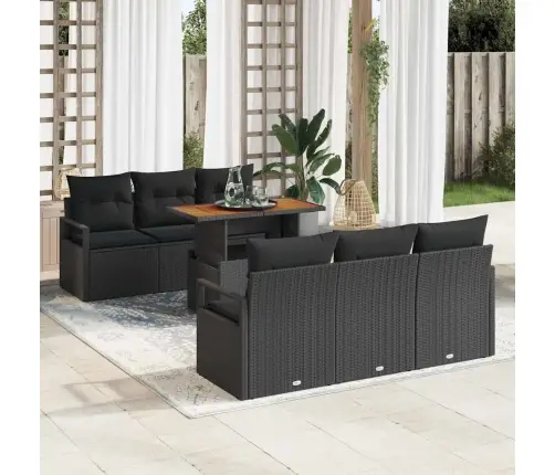 Aia Diivanikomplekt Ladustamisega 7 Pcs Must Polürooster