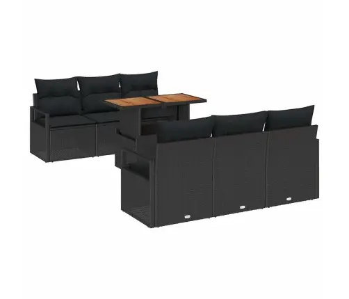 Aia Diivanikomplekt Ladustamisega 7 Pcs Must Polürooster