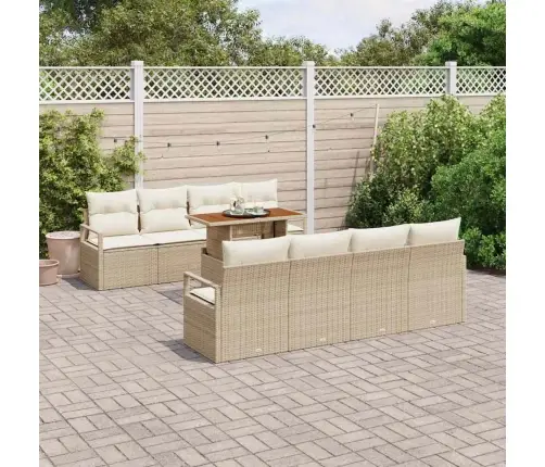 Aia Diivanikomplekt Ladustamisega 9 Pcs Beež Polürooster