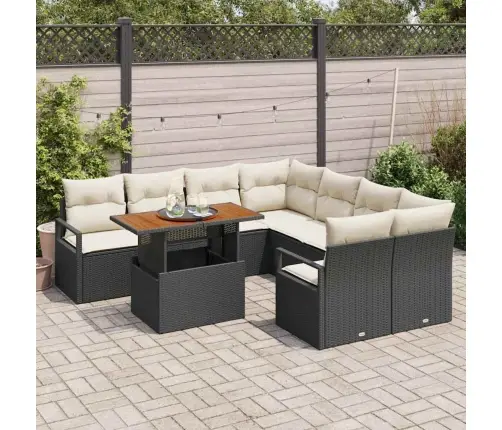 Aia Diivanikomplekt Ladustamisega 9 Pcs Must Polürooster