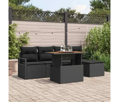 Aia Diivanikomplekt Ladustamisega 6 Pcs Must Polürooster