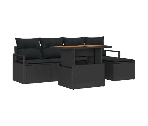 Aia Diivanikomplekt Ladustamisega 6 Pcs Must Polürooster