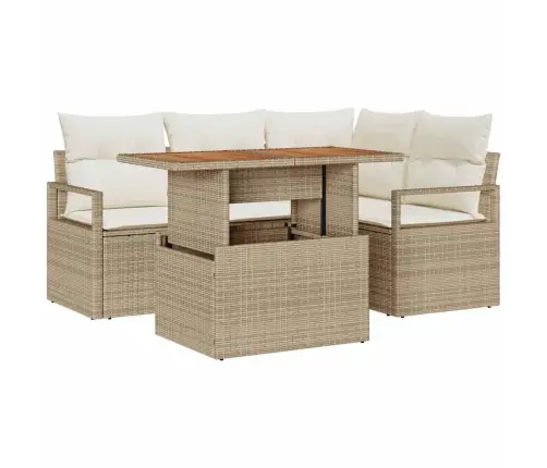 Aia Diivanikomplekt Ladustamisega 5 Pcs Beež Polürooster