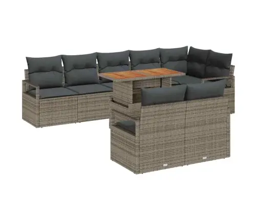 Dārza Dīvānu Komplekts 9 Pcs Pelēka Poliūtu Rotangpalma Vidaxl Dārza Dīvānu Komplekts 9 Pcs Pelēka Poliūtu Rotangpalma Vidaxl