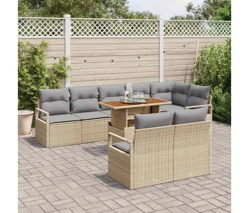 Aia Diivanikomplekt Ladustamisega 9 Pcs Beež Polürooster