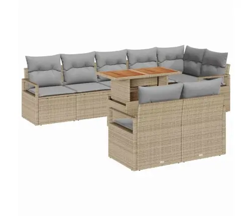 Aia Diivanikomplekt Ladustamisega 9 Pcs Beež Polürooster