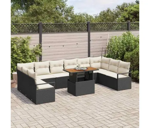 Aia Diivanikomplekt Ladustamisega 11 Pcs Must Polürooster