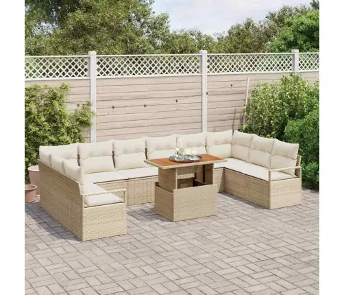 Aia Diivanikomplekt Ladustamisega 11 Pcs Beež Polürooster