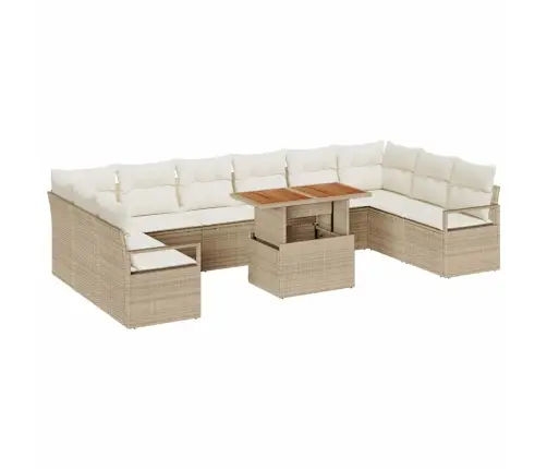 Aia Diivanikomplekt Ladustamisega 11 Pcs Beež Polürooster