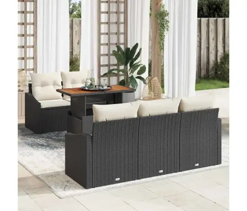 Aia Diivanikomplekt Ladustamisega 6 Pcs Must Polürooster