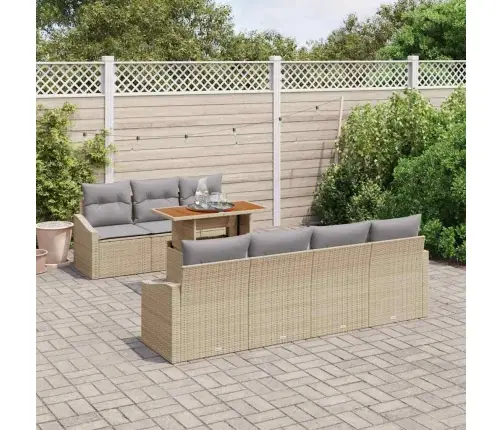 Aia Diivanikomplekt Ladustamisega 8 Pcs Beež Polürooster